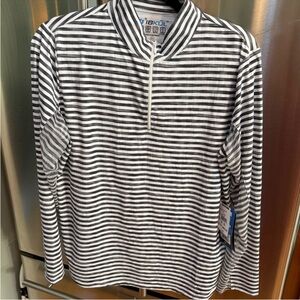 IBKUL Men's Monochrome Striped Long Sleeve Shirt